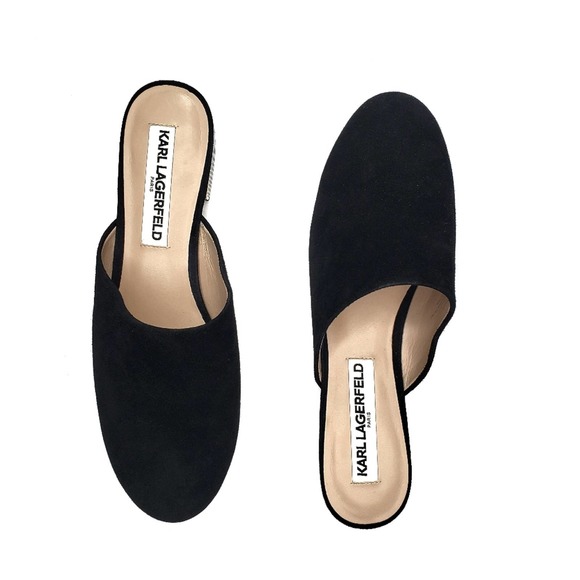 Karl Lagerfeld Royce Round Toe Suede Mules - Picture 2 of 7